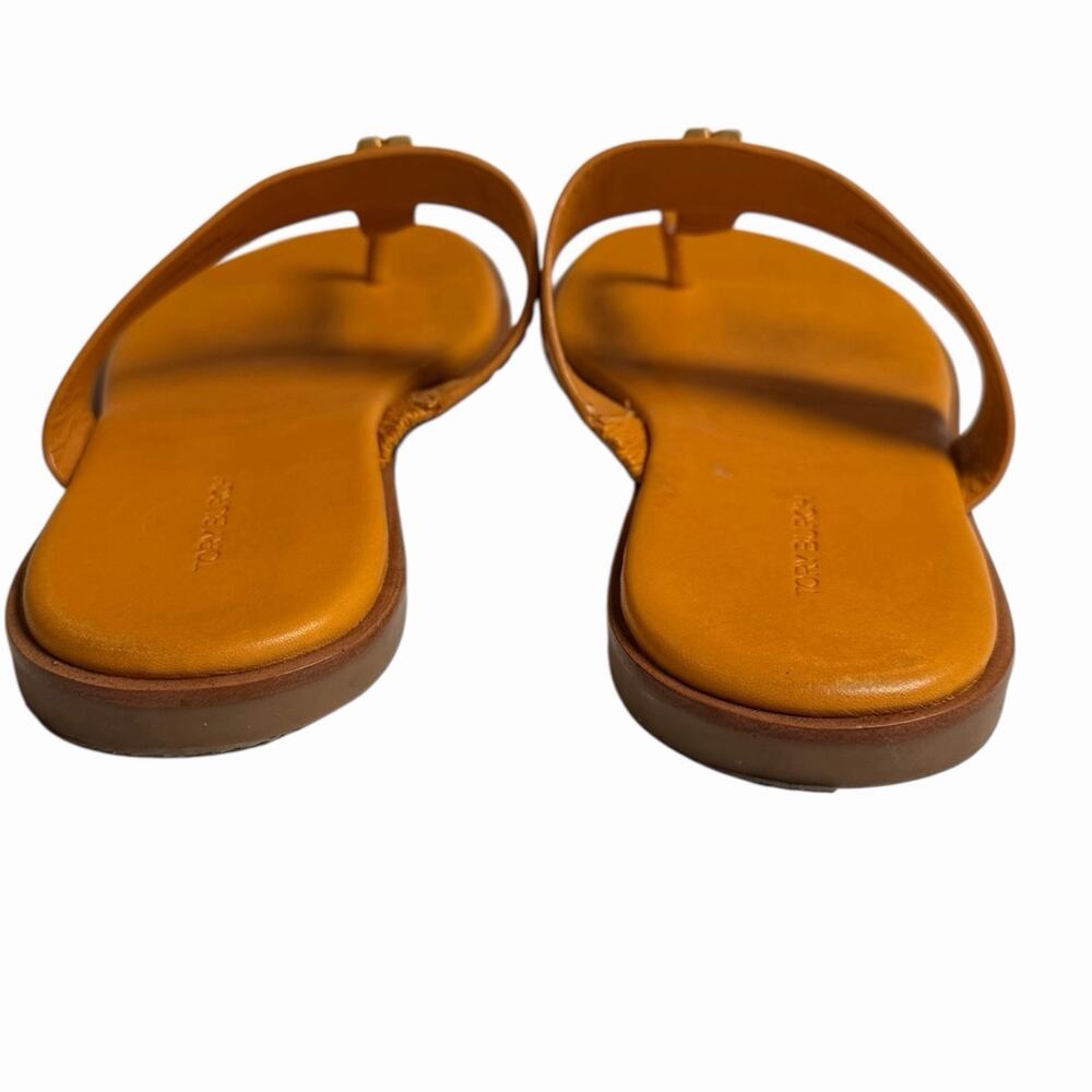 Tory Burch Orange and Gold MINI EVERLY FLAT SANDAL size 7.5 - Picture 5 of 10